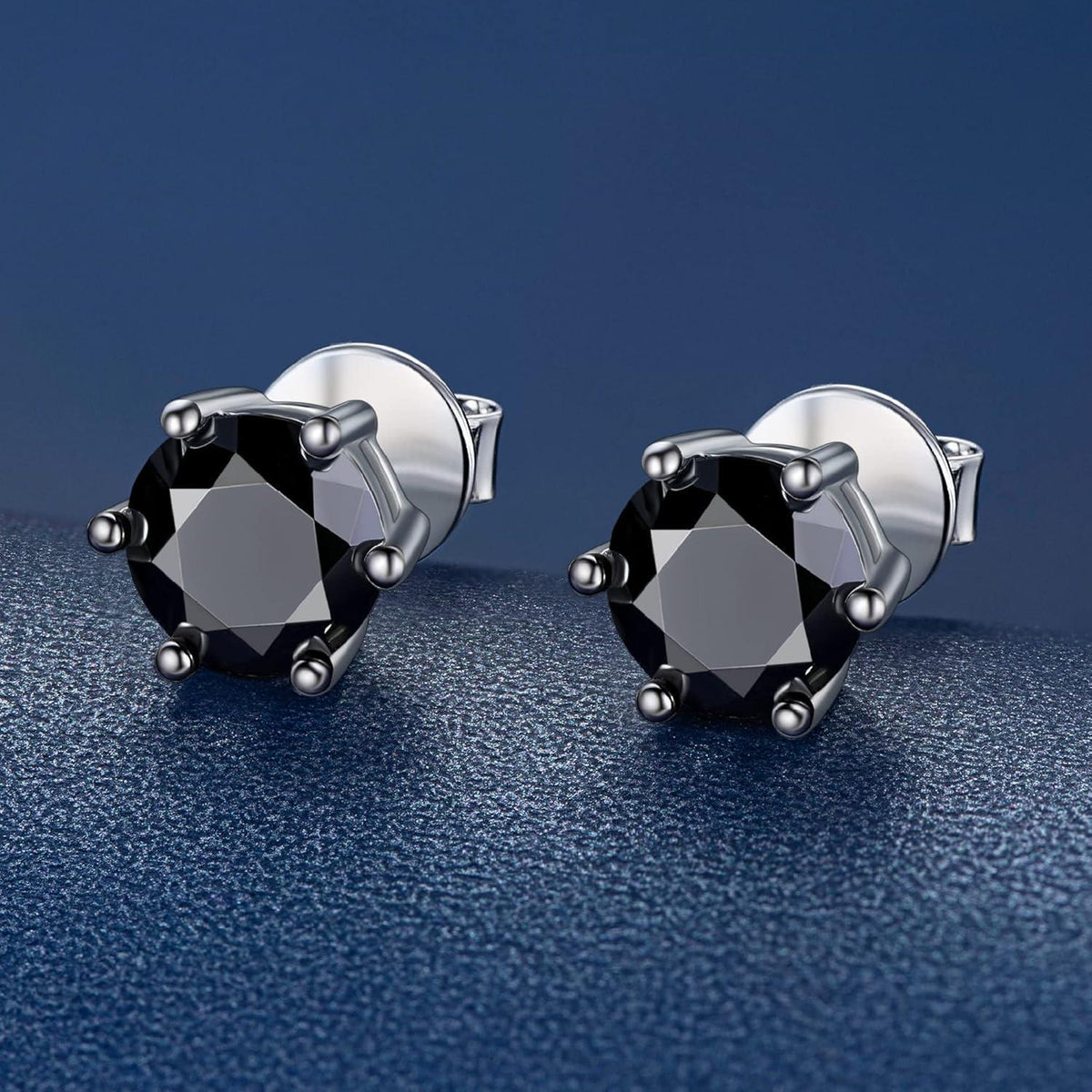 Schwarze Moissanite Ohrstecker 2 Karat 925 Sterling Silber