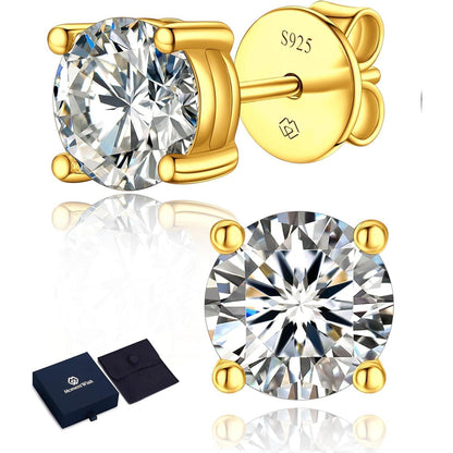 Moissanit Ohrstecker 585 Gold 1 Karat Rosegold Hypoallergen Geschenk Damen