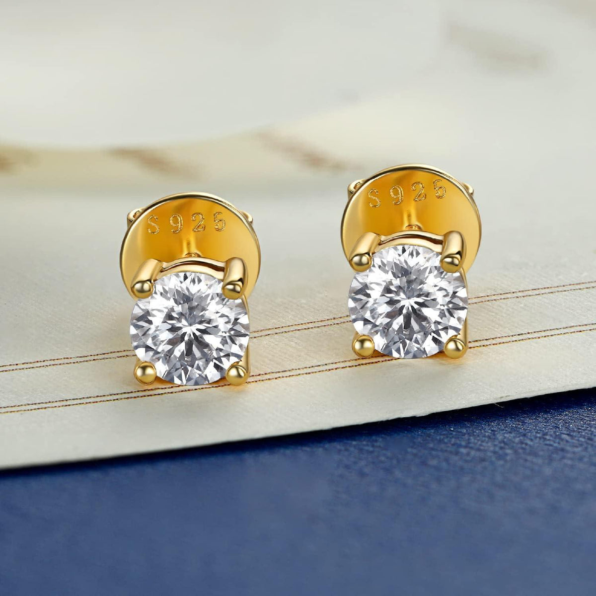 Moissanit Ohrstecker 585 Gold 1 Karat Rosegold Hypoallergen Geschenk Damen