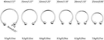 Edelstahl Penisring Cockring Set 6-Größen Rückhaltung Men 35mm