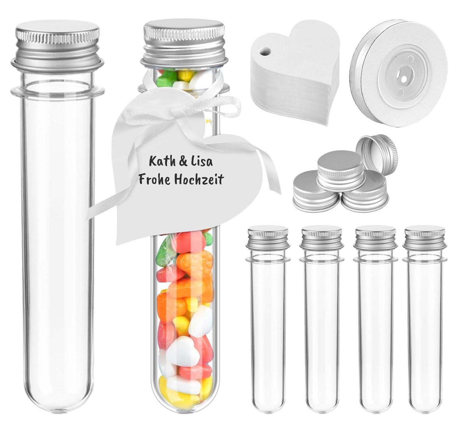Kunststoff Reagenzgläser Schraubverschluss Transparent 15 Stück 45ml