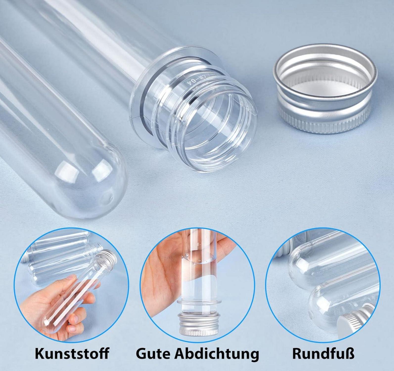 Kunststoff Reagenzgläser Schraubverschluss Transparent 15 Stück 45ml