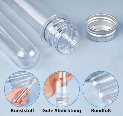 Kunststoff Reagenzgläser Schraubverschluss Transparent 15 Stück 45ml