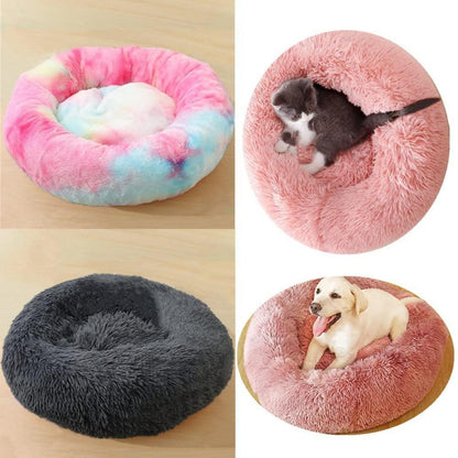 Flauschiges Hundebett Donut – Hellgrau, 100cm
