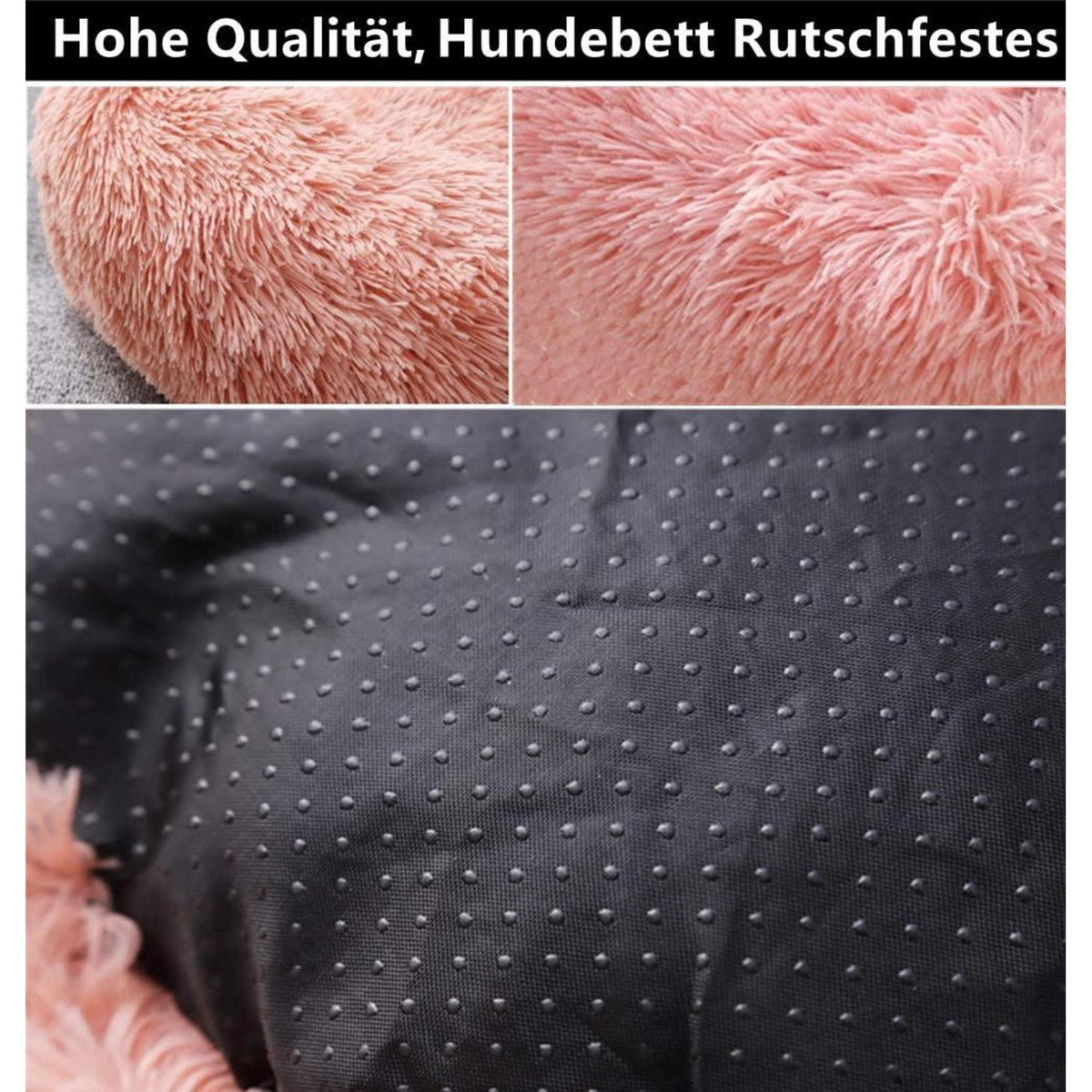 Flauschiges Hundebett Donut – Hellgrau, 100cm