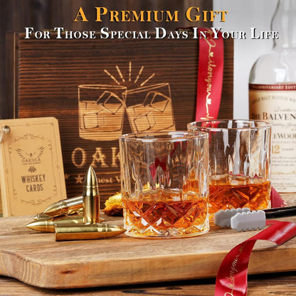 XL Whiskeyset mit Whiskeygläser und 6 Whiskeysteine