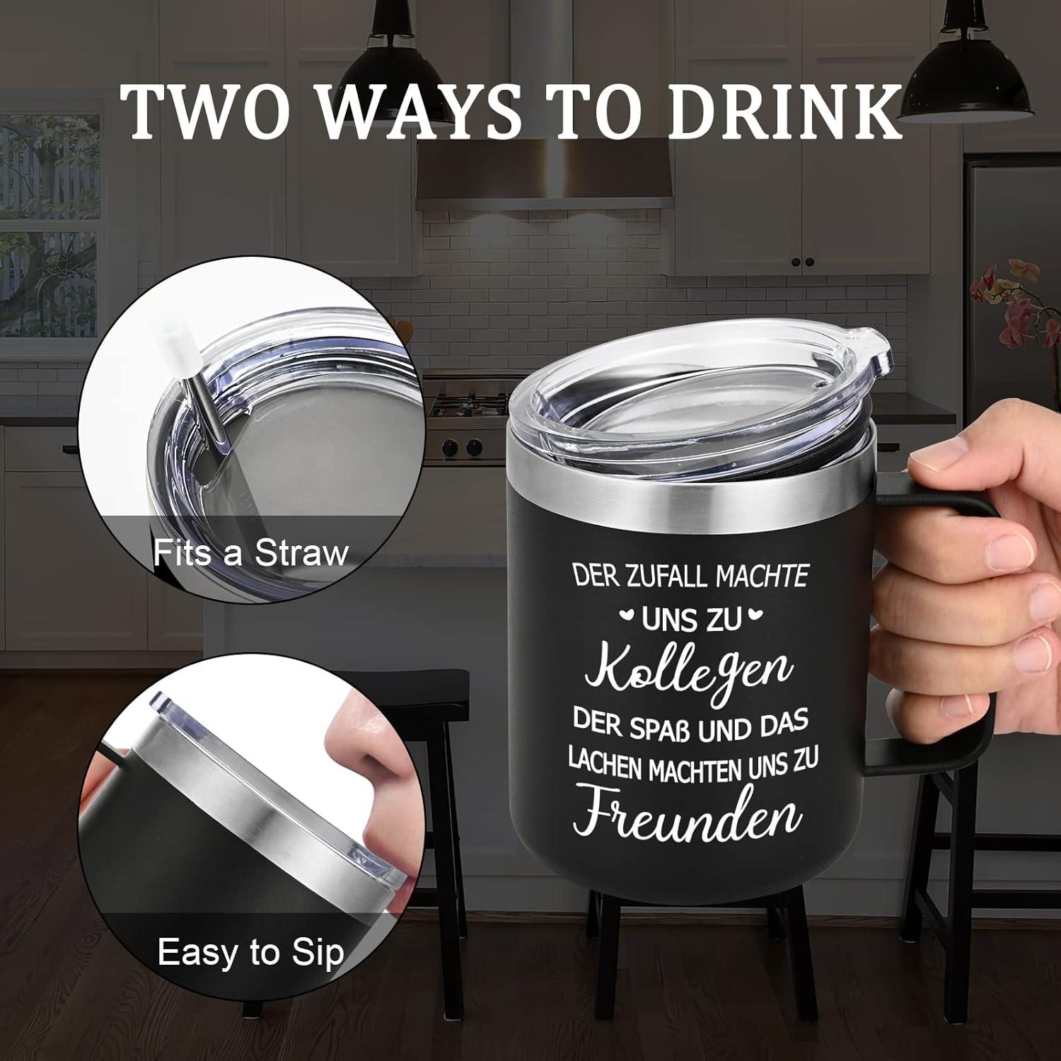 Livole Tasse 350ml Doppelwandig Vakuum Kollegen Abschied Thermobecher