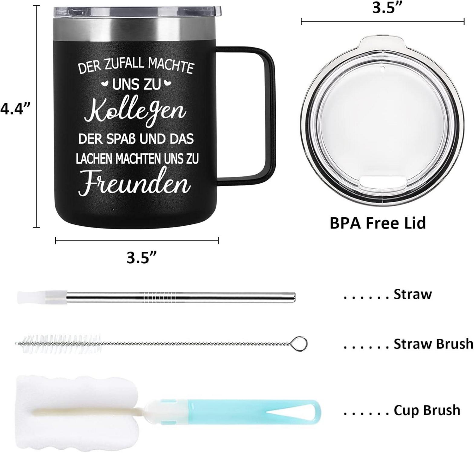 Livole Tasse 350ml Doppelwandig Vakuum Kollegen Abschied Thermobecher