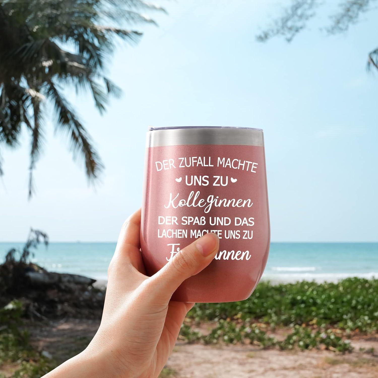 Edelstahl Weinbecher  Doppelwandig Isoliert 350ml Wein & Kaffee to go