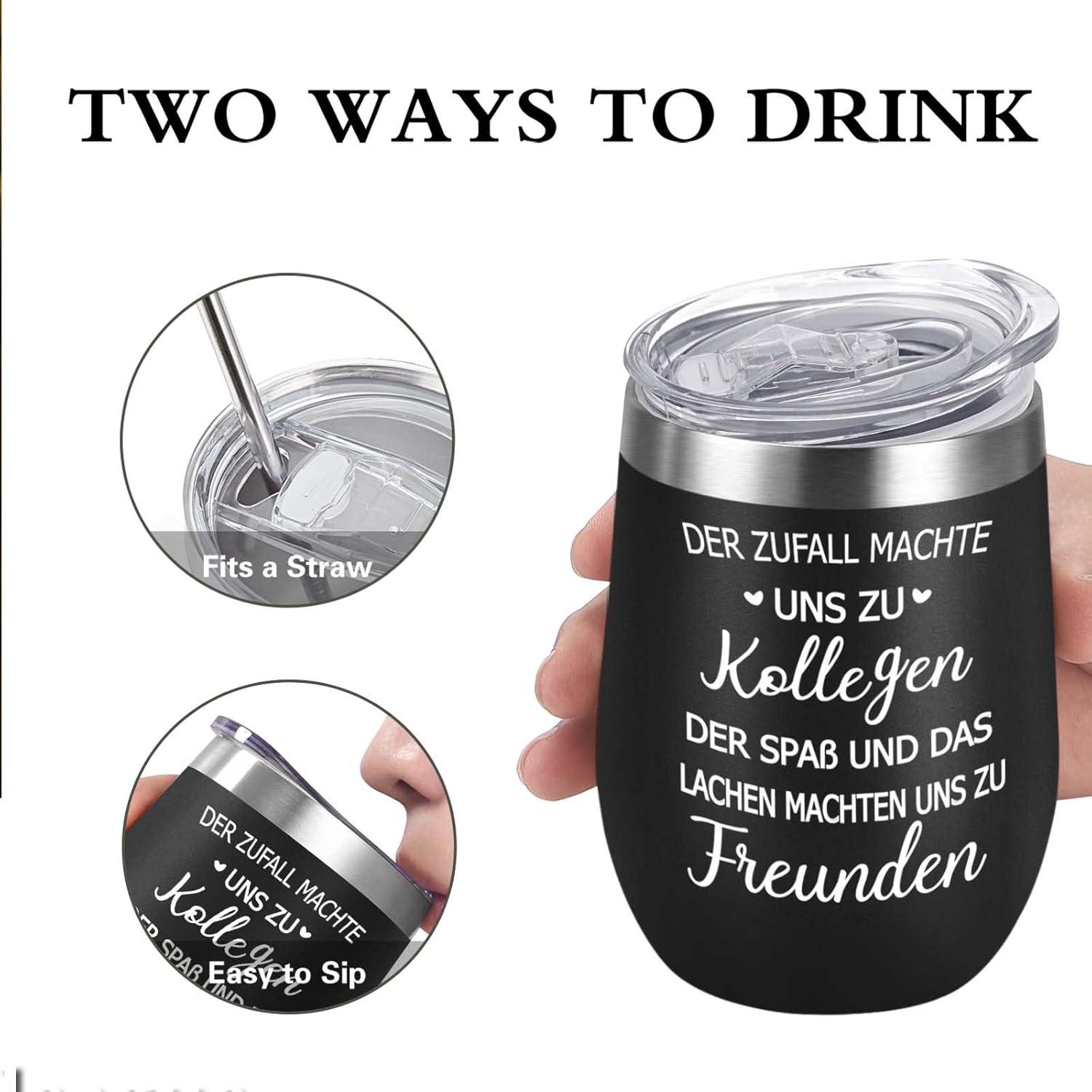 Abschiedsgeschenk Kollegen Jobwechsel 350ml Edelstahl Vakuum Weinbecher