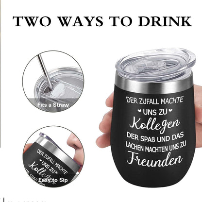 Abschiedsgeschenk Kollegen Jobwechsel 350ml Edelstahl Vakuum Weinbecher