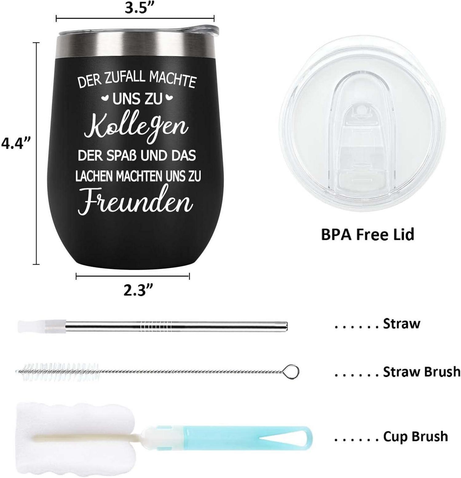 Abschiedsgeschenk Kollegen Jobwechsel 350ml Edelstahl Vakuum Weinbecher