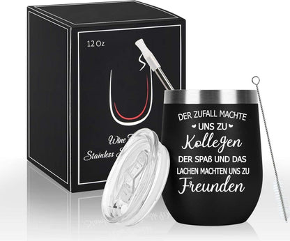 Livole Abschiedsgeschenk Kollegen 350ml Edelstahl Vakuum Weinbecher