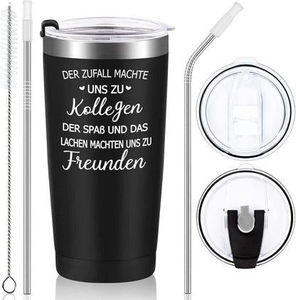 Edelstahl Kaffeebecher 600ml mit Spruch und Vakuumisolierung