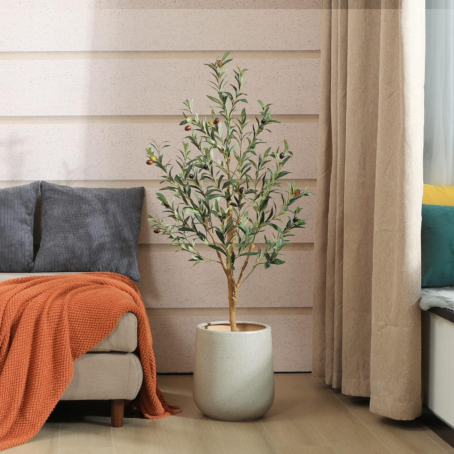 Künstlicher Olivenbaum 120cm Naturholzstamm lebensecht Bürodekoration