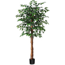 150cm SOGUYI Ficusbaum Kunstpflanze Naturholz Stamm Oase