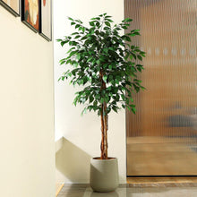 150cm SOGUYI Ficusbaum Kunstpflanze Naturholz Stamm Oase