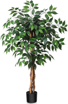 Kunstpflanze Ficusbaum 120 cm groß mit Naturholzstamm