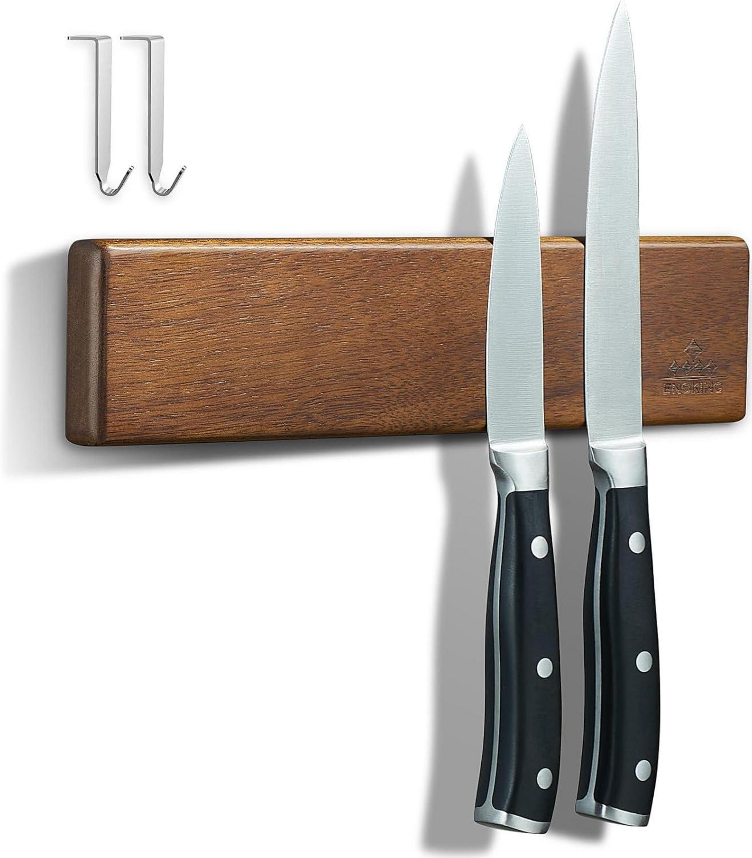 Magnetleiste Messer 26 cm Akazienholz Magnetisch mit Haken
