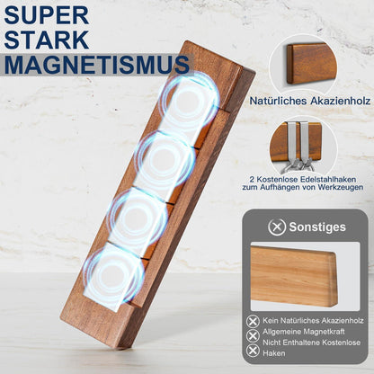 Magnetleiste Messerblock Magnetisch Akazienholz Haken