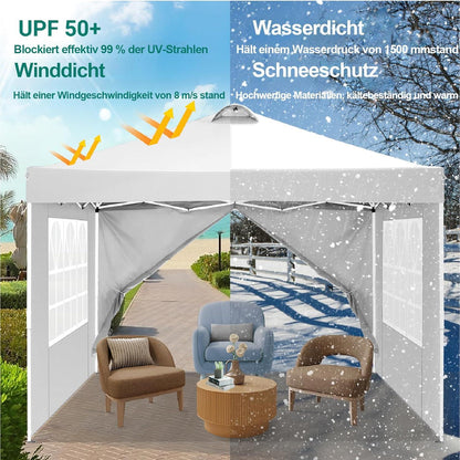 COBIZI Pavillon 3x3 Stabil Winterfest UV 50+ Wasserdicht