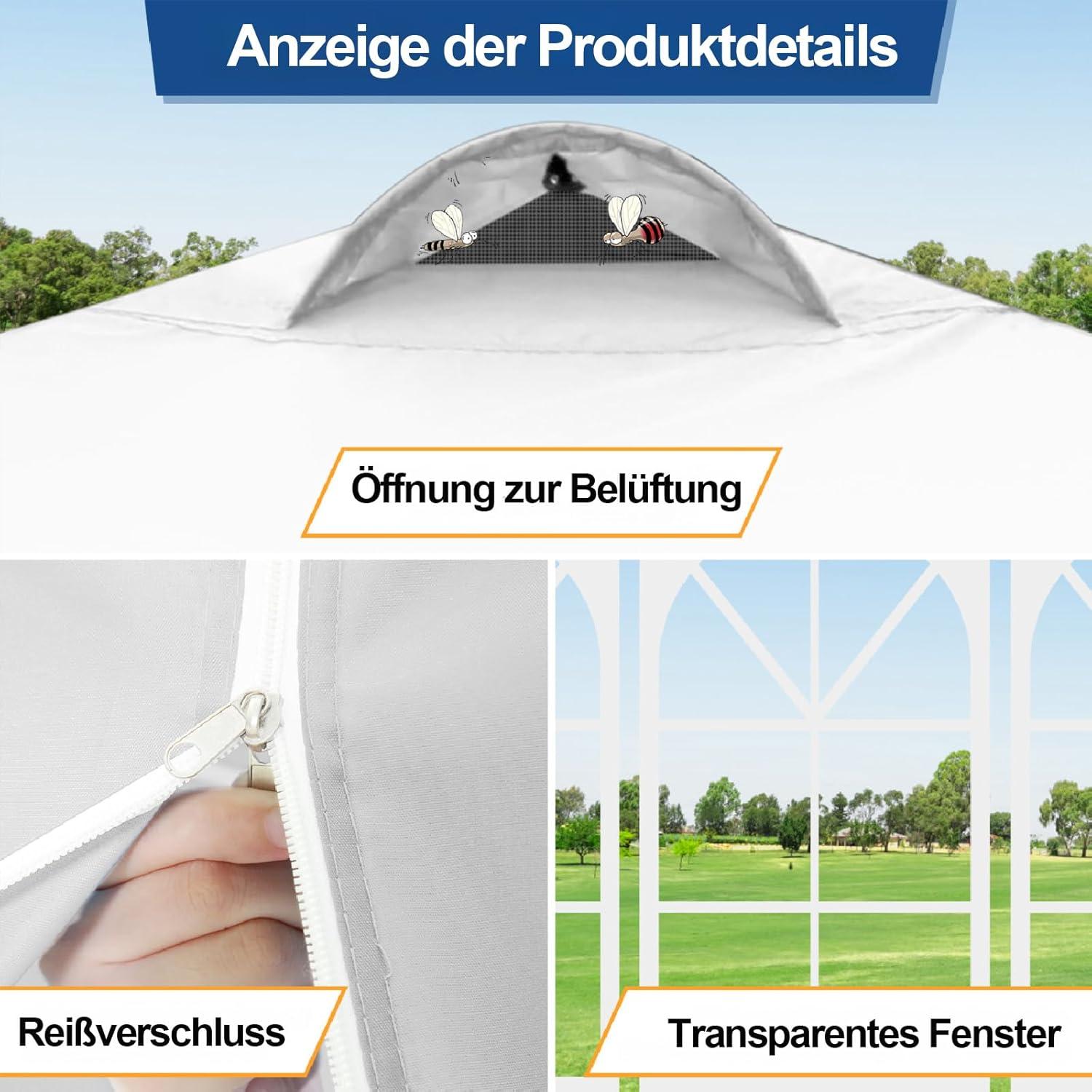 Faltpavillon COBIZI 3x3m UV-Schutz 50+ Winterfest Wasserdicht Strand Camping