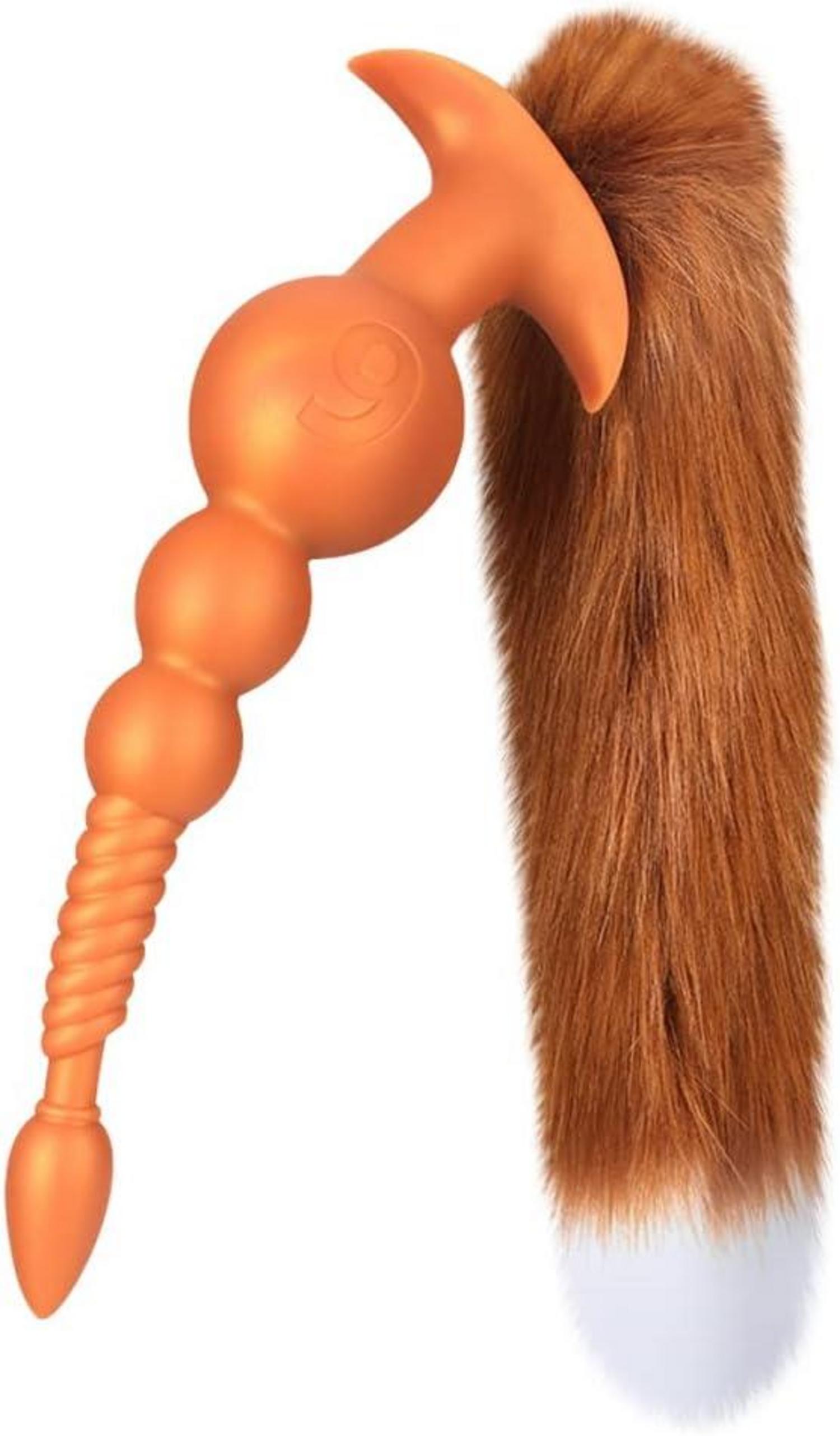 Anal Butt Plug mit Fuchsschwanz, Flüssiges Silikon, Analkette, Erotik