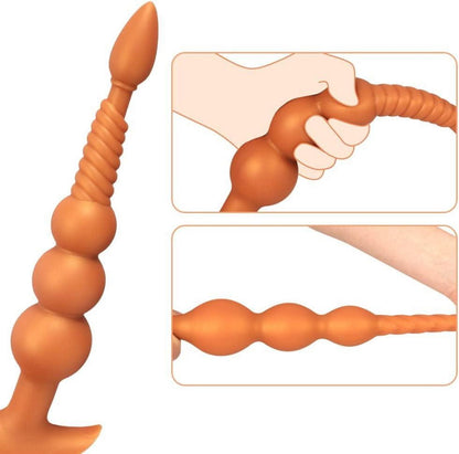 Anal Butt Plug Fuchsschwanz Extra Lang Silikon Analkette BDSM