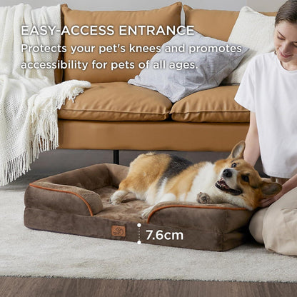 Orthopädisches Hundebett L 89x63cm, braun