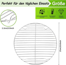 2er Set Edelstahl Abkühlgitter Rund 27cm, Backgitter zum