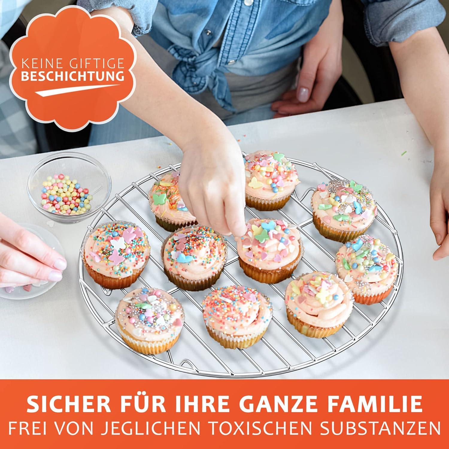 Abkühlgitter Set Edelstahl Rund Backen Kühlen Dämpfen 23cm