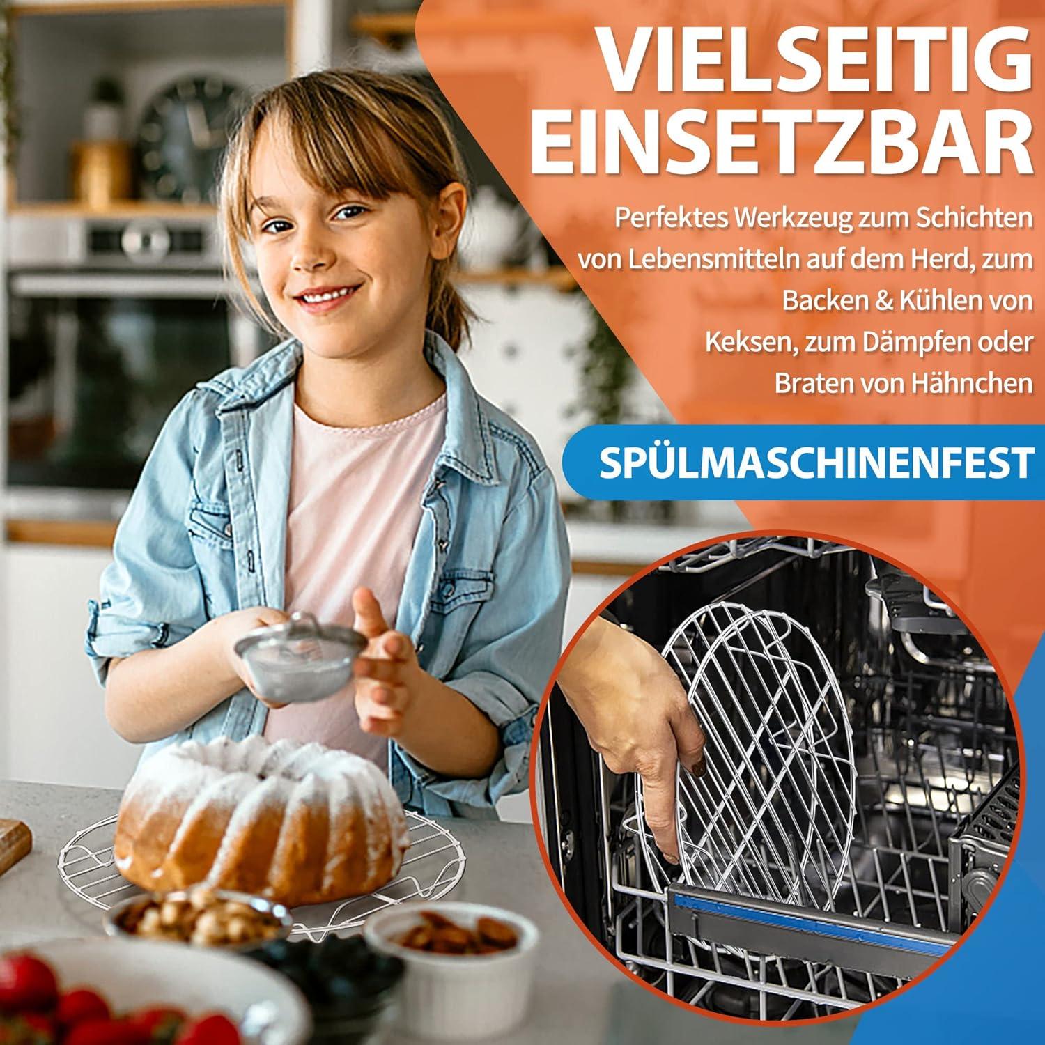 Abkühlgitter Rund 2er Set Edelstahl Kuchengitter