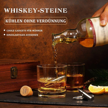 Whiskey Steine Set in Patronenform mit Glas Männergeschenk