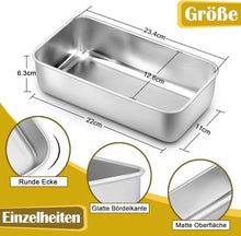 Edelstahl Brotbackform Set 2er Rechteckig 23,6 x 12,7 x 6,3