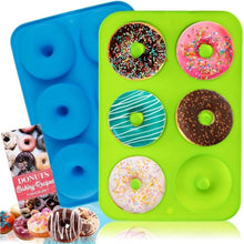 Silikon Backform für Donuts, 2er Set mit 6 Fächern, Hitzebeständig