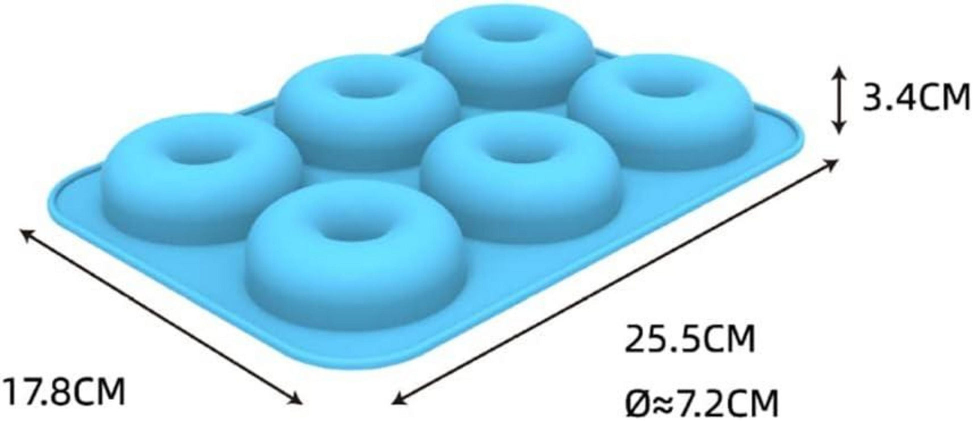 Silikon Backform Donuts 2er Set 6 Fächer Hitzebeständig Blau Grün