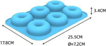 Silikon Backform Donuts 2er Set 6 Fächer Hitzebeständig Blau Grün
