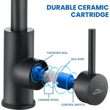Auralum Schwarz Matt Waschtischarmatur 360 Grad drehbar