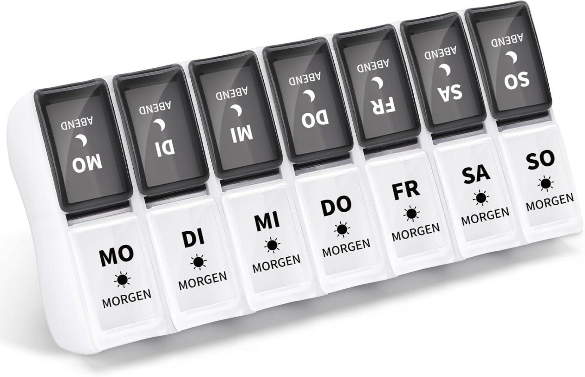 Deutsche Tablettenbox 7 Tage 2 Fächer Abnehmbar Pillendose