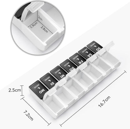 Opret Tablettenbox 7 Tage 2 Fächer Morgens Abends Abnehmbar Pillendose Tabletten Wochenbox