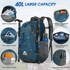 Wanderrucksack 40L Wasserdicht Leicht Faltbar Trekking Sport
