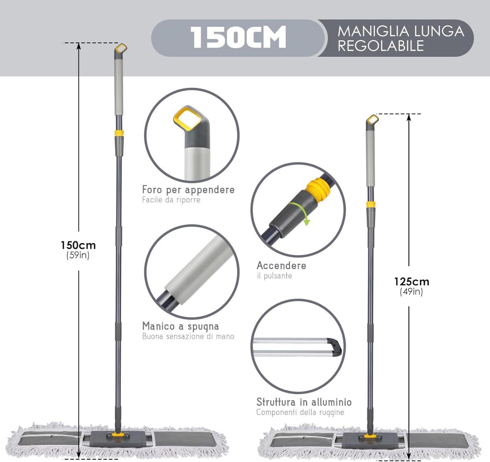 Industrieller Bodenwischer 90cm Breit mit 360° drehbarem