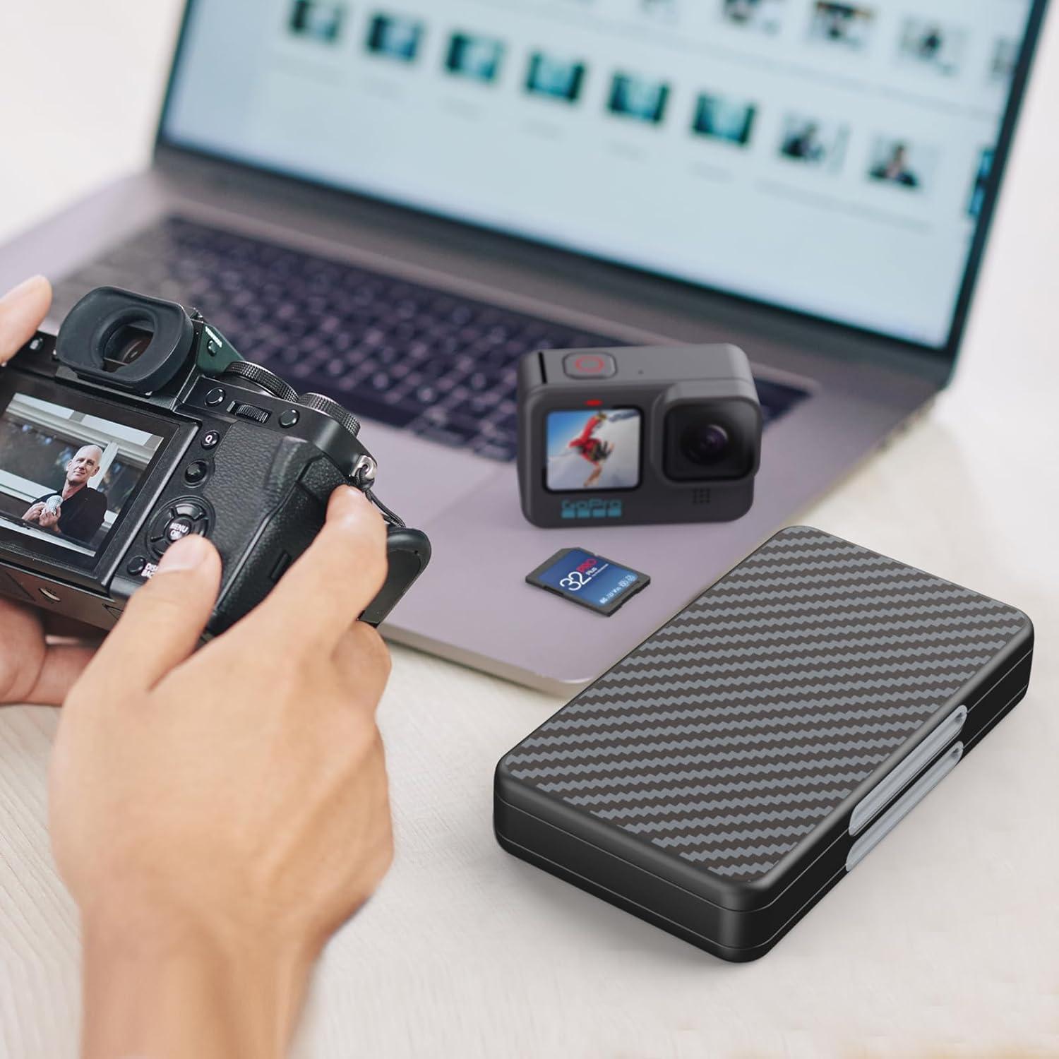 HEIYING Speicherkarten Etui für SD & Micro SD Karten, 40 Steckplätze, Carbon
