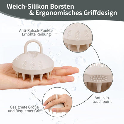 Kopfhaut Massagebürste 100% Silikon Haarwaschbürste Nass&Trocken