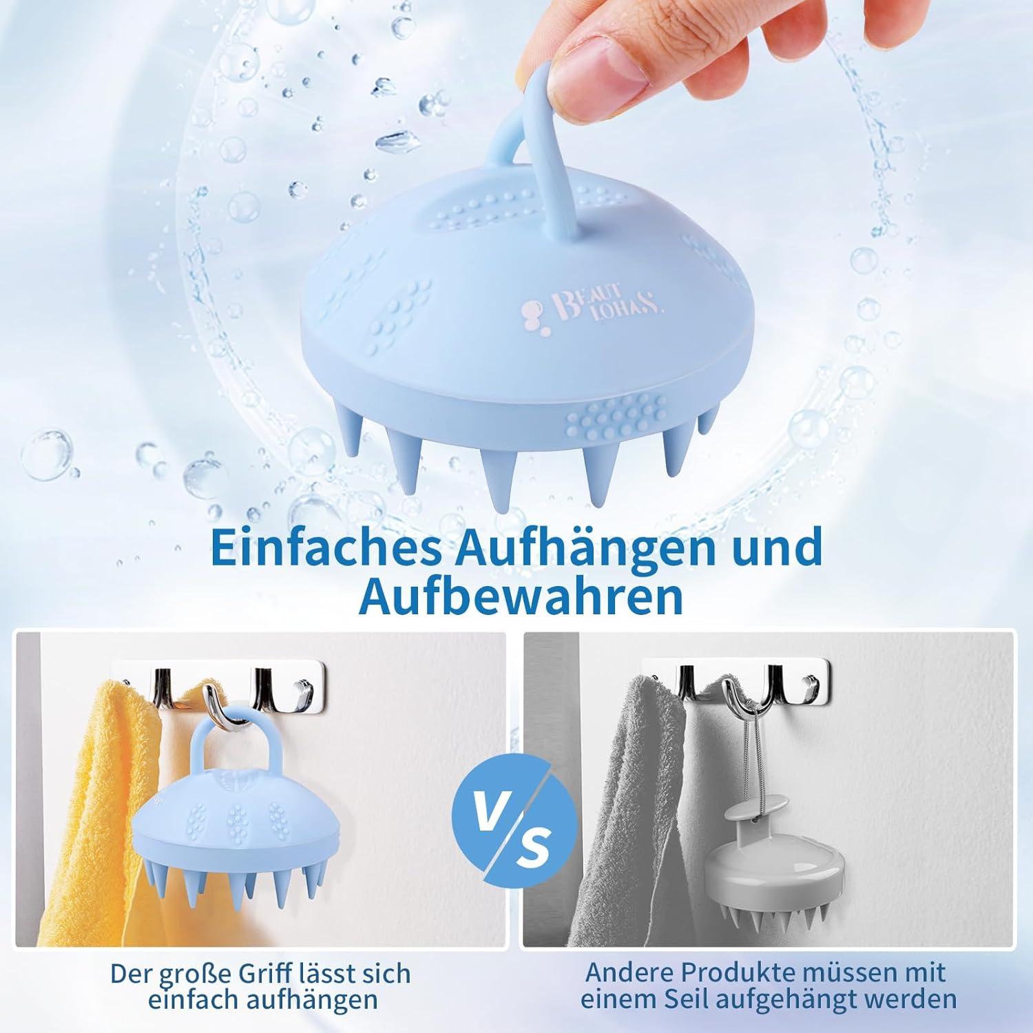 Kopfmassage Bürste Haarwachstum wasserdicht Blau