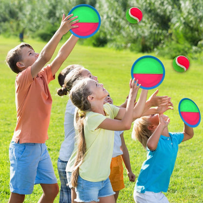 Klettballspiel für Kinder Set 4 Schläger 4 Bälle 1 Outdoor