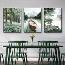 3-teiliges Premium Poster Set See Wald Blume - Moderne