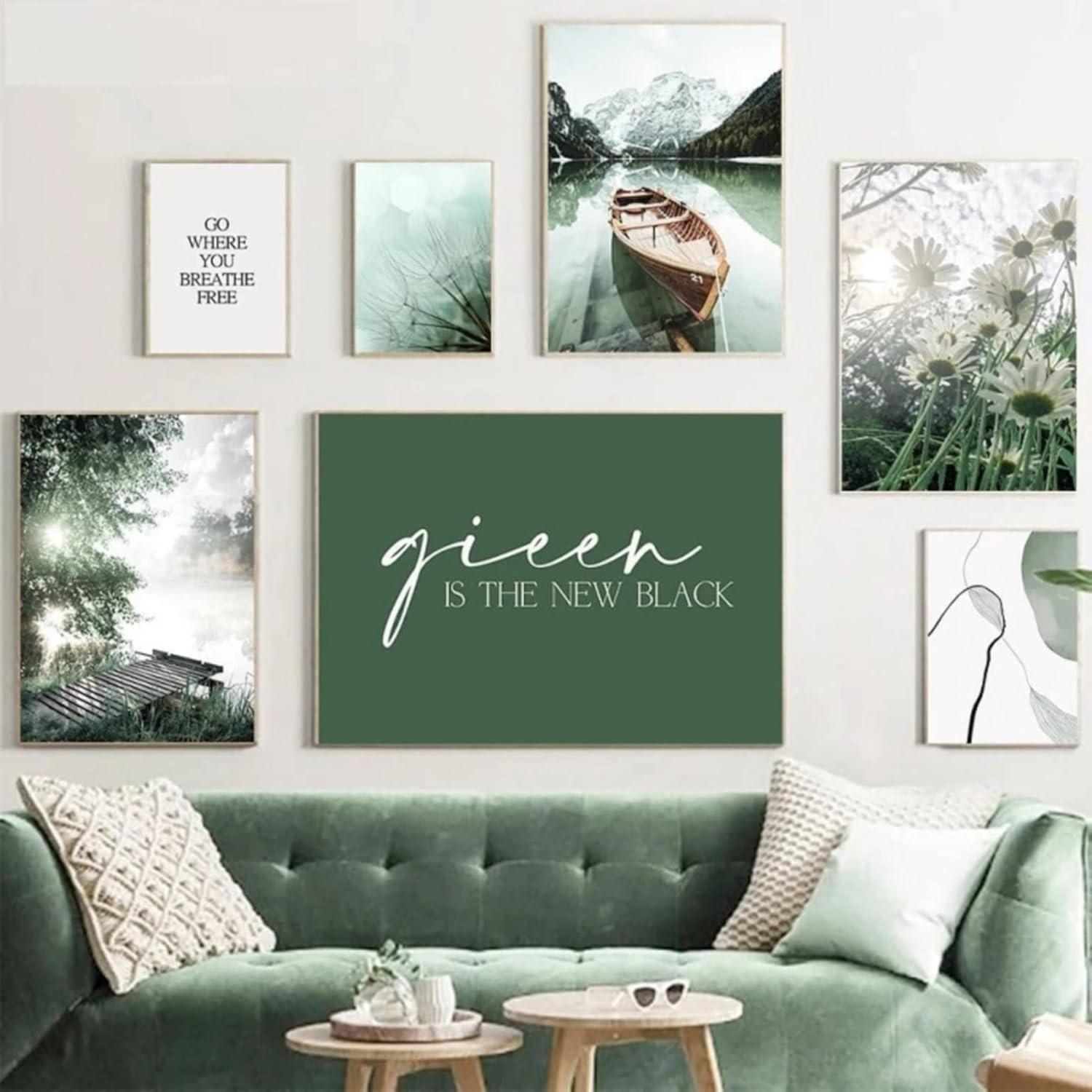 3-teiliges Premium Poster Set Wald Blume See 50x70cm - Wandbilder