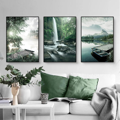 3-teiliges Poster Set: See, Wald, Blume | 40x50cm