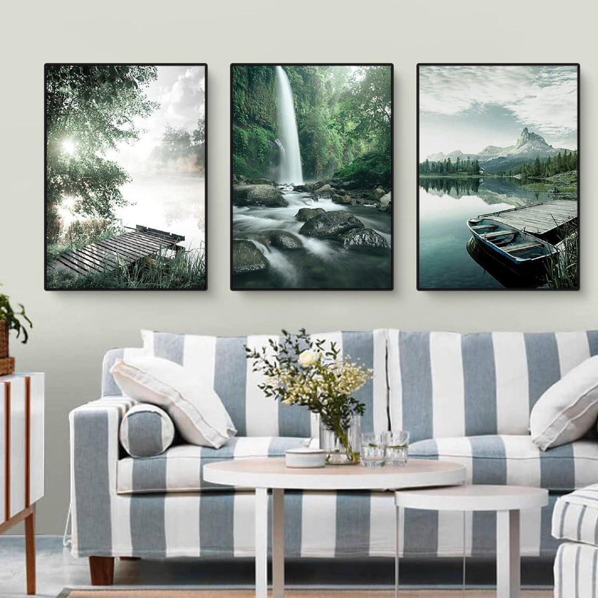 3-teiliges Poster Set: See, Wald, Blume | 40x50cm